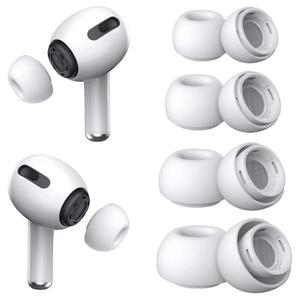 Puntas de silicona para auriculares, 4 pares de inserciones de silicona de repuesto para la oreja con agujero, puntas de audífonos compatibles con AirPods Pro 1 2 (varios tamaños, XS/S/M/L)