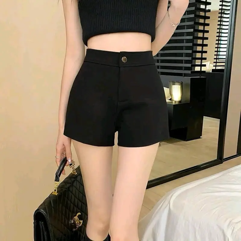 Quần Short cài cúc  cạp cao chất umi co dãn 4 chiều [Tiệm nhà Kem] 1