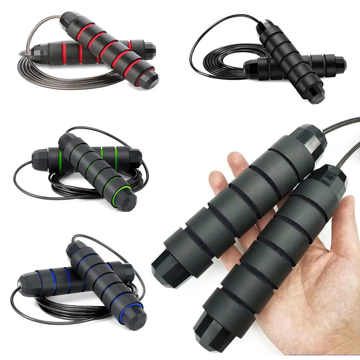 Weighted Jump Rope, 1 Count Adjustable Skipping Rope with Memory Foam Handles, Fitness Equipment for Home Gym Workout