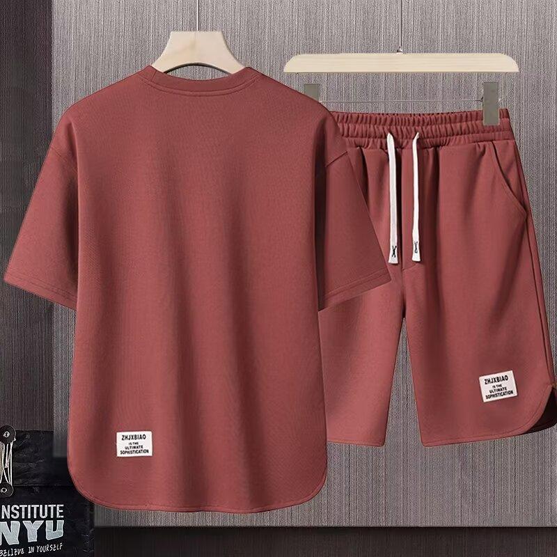 Product Introduction of Sportswear Suit Men's Summer Short-Sleeved T-shirt Basketball Jersey Casual Shorts Two-Piece Korean Style Trendy 2025 2