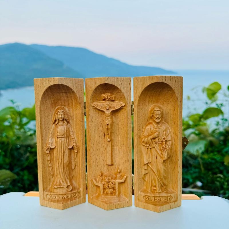 Bàn Thờ Gỗ Công Giáo Gấp Gọn Trang Trí,  Decor Phòng, Trang Trí Nhà
