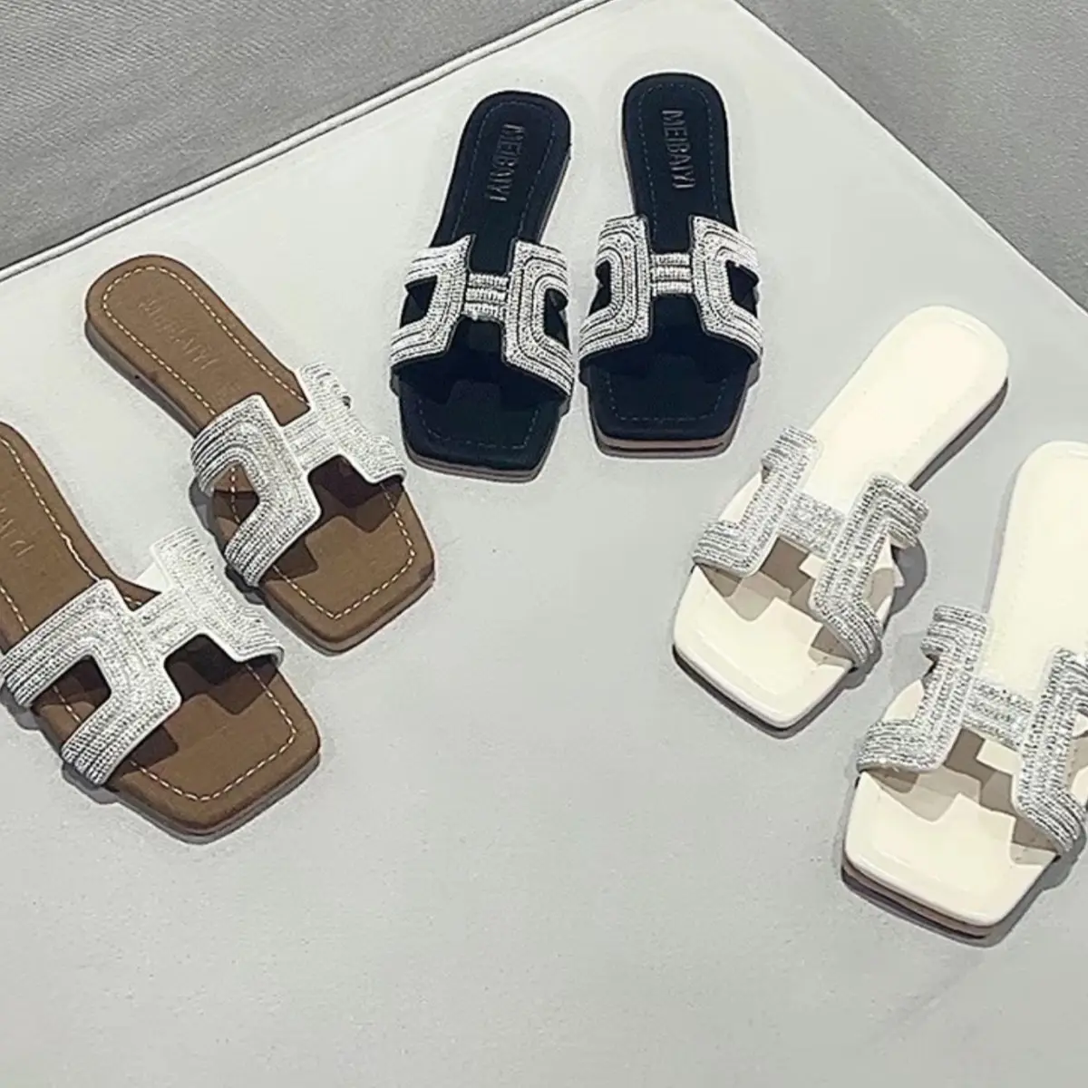 Dép lê Quai bảng ngang chữ H ( size 35-39) DéP Nữ Slipper Women Quai Ngang Có Quai Shoes GiàY Nhung
