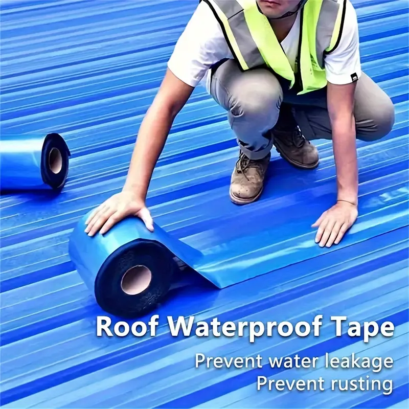 Industrial Grade Polyethylene Waterproof Pipe Tape, 10cm x 500cm - Metal Roof and Surface Leak Sealant, PE Roof Repair Tape, Water and Rust Resistant, Single Roll 0