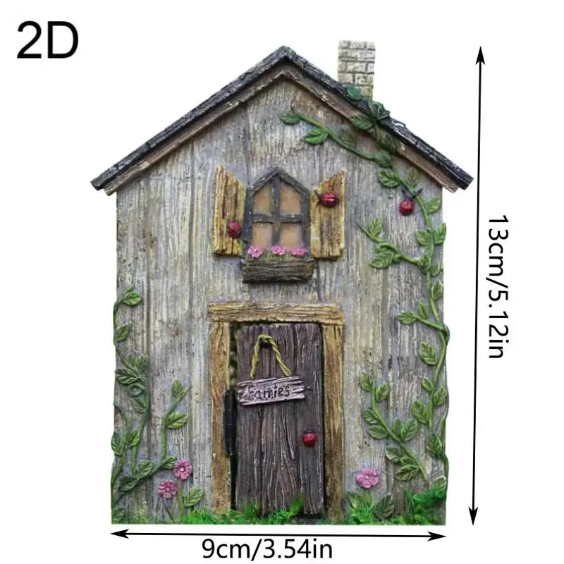 Creative Door Design Garden Decor, Wood Fairy Garden Accessories, Micro Landscape Decoration, Suitable for Outdoor Garden Lawn Decoration 8