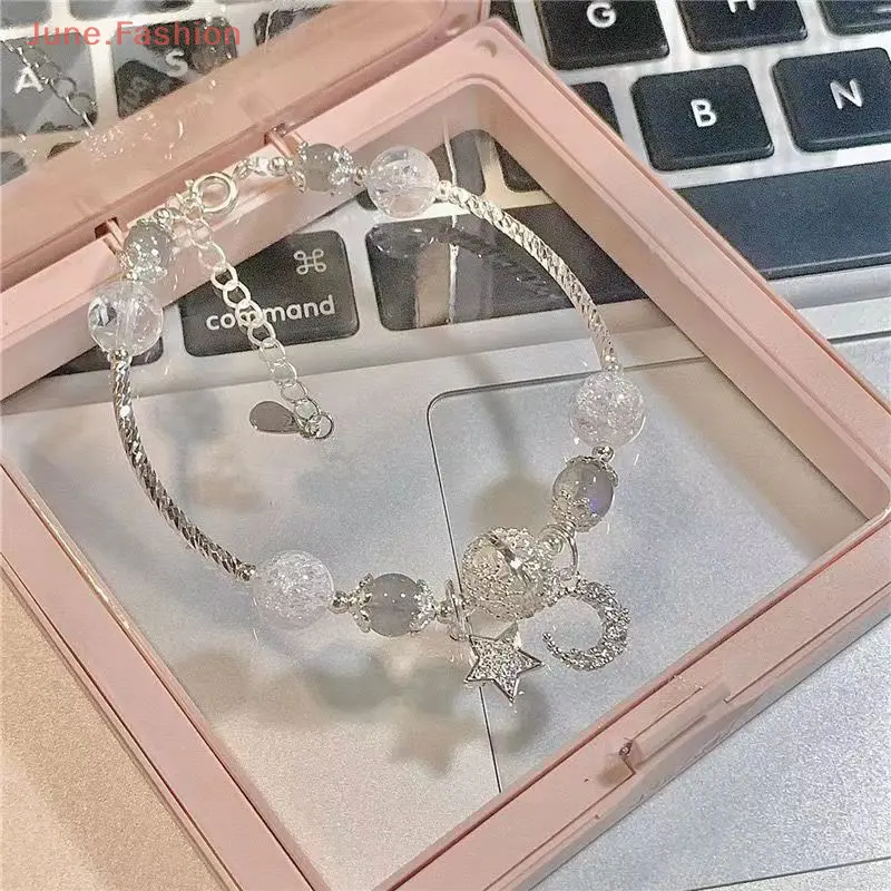 Vòng Tay Thời Trang Với Mặt Dây Chuyền Ngôi Sao Và Mặt Trăng Cho Nữ, Vòng Tay Đơn Giản Và Ngọt Ngào, Quà Tặng Sinh Nhật Cho Nữ 4