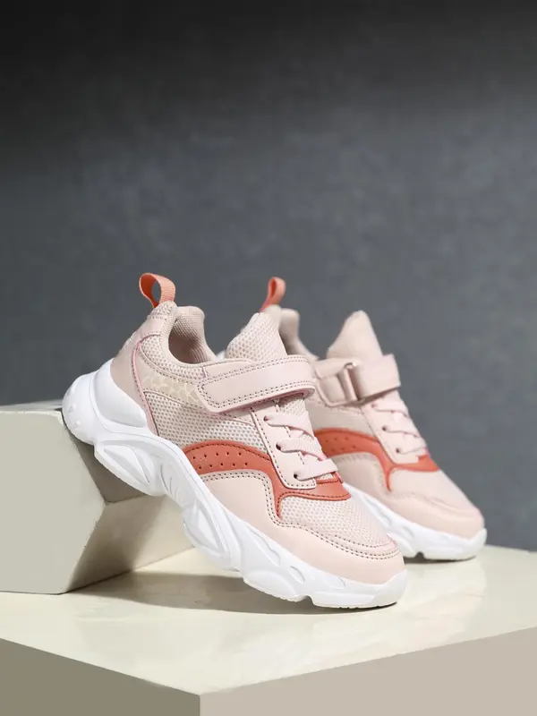 1 Pair Kids Colorblock Patchwork Design Lace Up Low Top Sneakers, Casual Sporty Comfortable Breathable Sneakers, Wear Resistant Anti-slip Sneakers 3