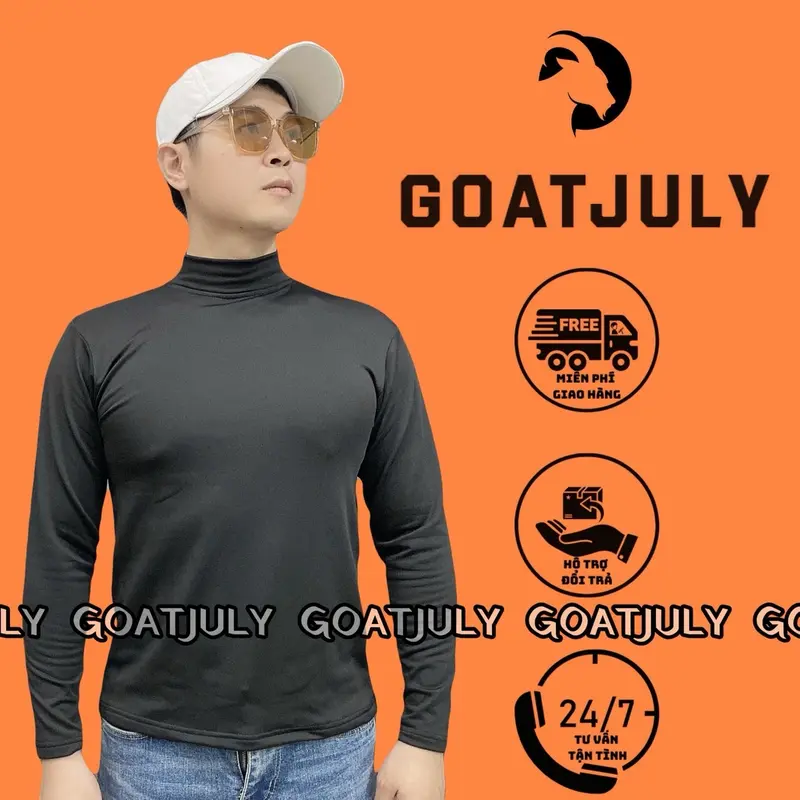Áo Giữ Nhiệt lót nỉ Nam Nữ "G.O.A.T" | cổ cao, dài tay, mặc ấm áp mùa Đông, co giãn thoải mái 4 chiều. Menswear Nhung 6