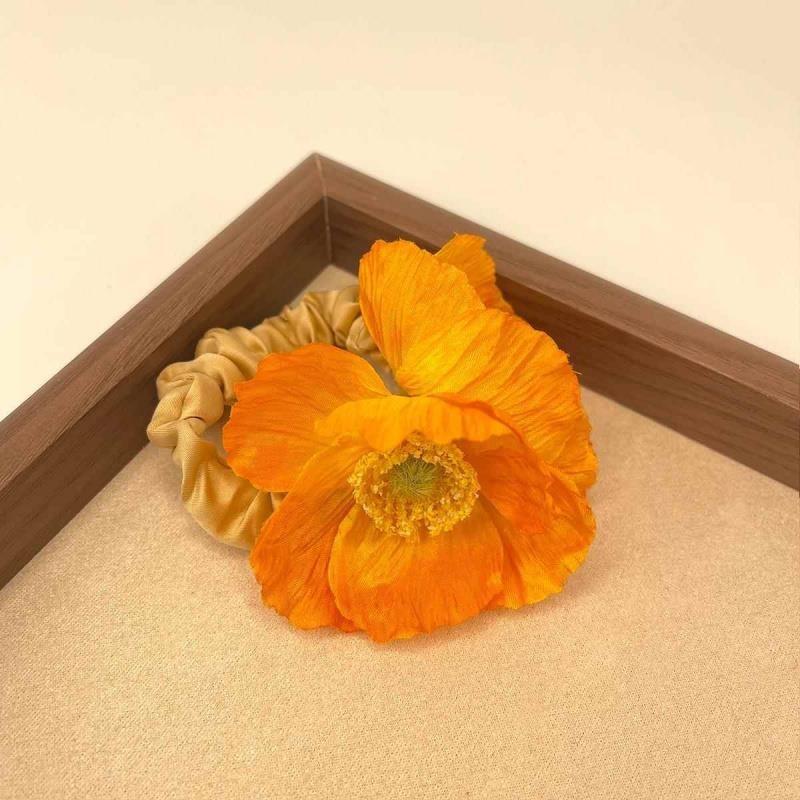 Product Introduction of Vẻ đẹp của màu cam! Băng Đô Đĩa Hoa Poppy, Cao Cấp Phụ Kiện Tóc Đầu Bi Thiết Kế Vải Mô Phỏng, Mới, Dây Tinh Tế 4