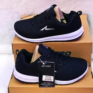 Sepatu sekolah ando Nitta 33-43 Tali HITAM PUTIH/HITAM HITAM terbaru sepatu anak perempuan laki-laki Fashion