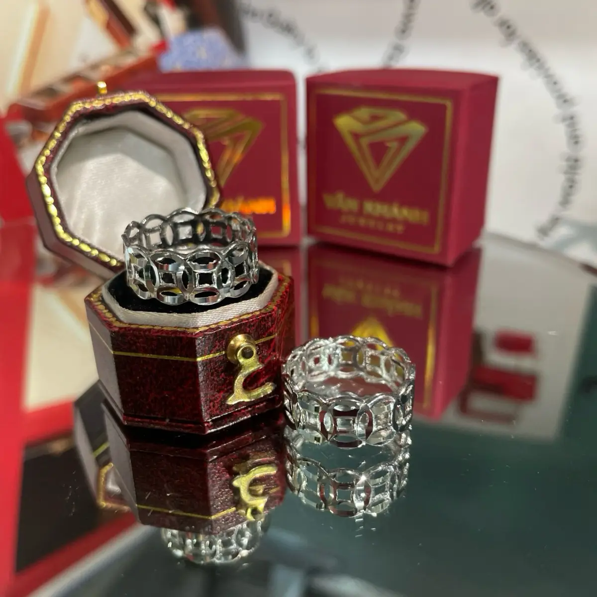 KT9 Nhẫn xi trắng KT trơn ( Chọn màu )
