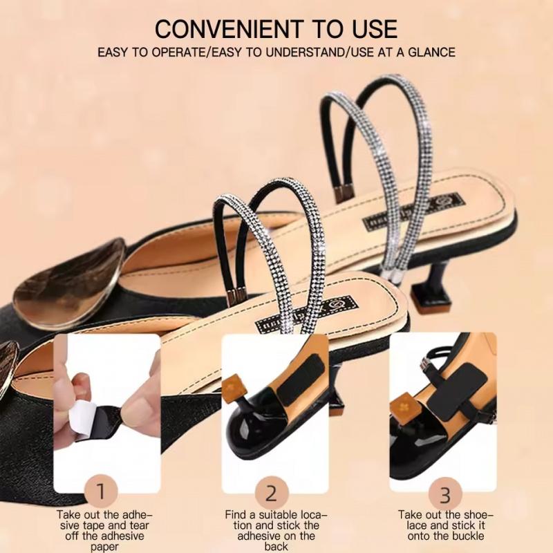 Tali Sepatu Wanita Elastis Anti-Lepas Berlian Rhinestone Sepatu Hak Tinggi Pita Pergelangan Kaki Tanpa Ikat Tali Sepatu Wanita Elastis Anti-Lepas Berlian Rhinestone Sepatu Hak Tinggi Pita Pergelangan Kaki Tanpa Ikat