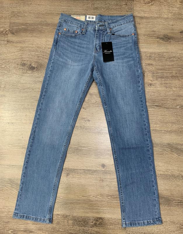Quần Jean nam ống đứng vải co giãn màu xanh sáng kazata dáng slimfit 1