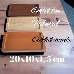 Wooden coaster nampan kopi coklat nampan mini tahan lama random tatakan piring pring  bambu