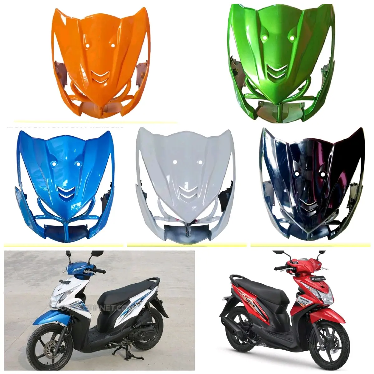 cover tameng bodi body lampu depan beat fi dan esp 2012 2013 2014 2015 2016 hitam putih hijau biru merah Motorcycle