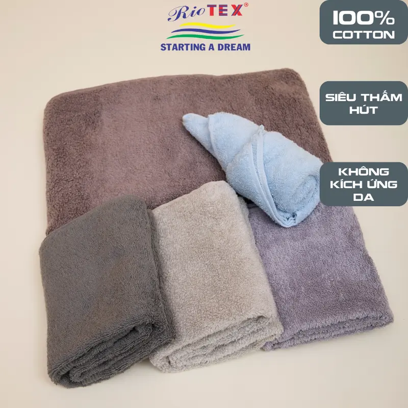 (giao màu ngẫu nhiên) Combo 5 khăn mặt cotton 34x78cm mềm mịn thấm hút không xù lông không ra màu Nhà Tắm 2