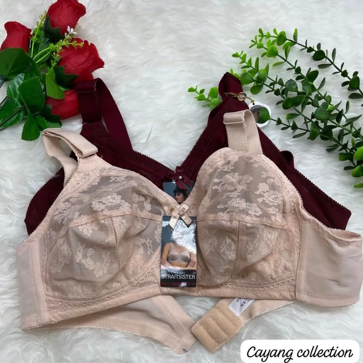 BH Straitsister Original Cup B Bra Renda Tipis tanpa Busa Asli Cayang Underwear Nyaman