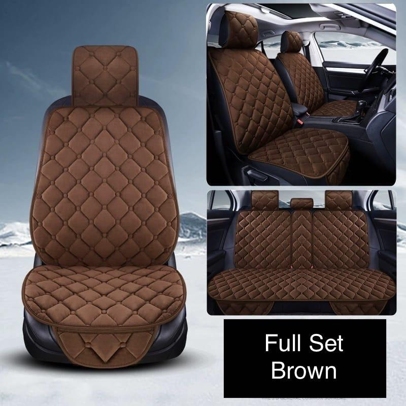 FULL SET Sandaran Alas duduk Jok Mobil Kain Empuk beludru Car 2