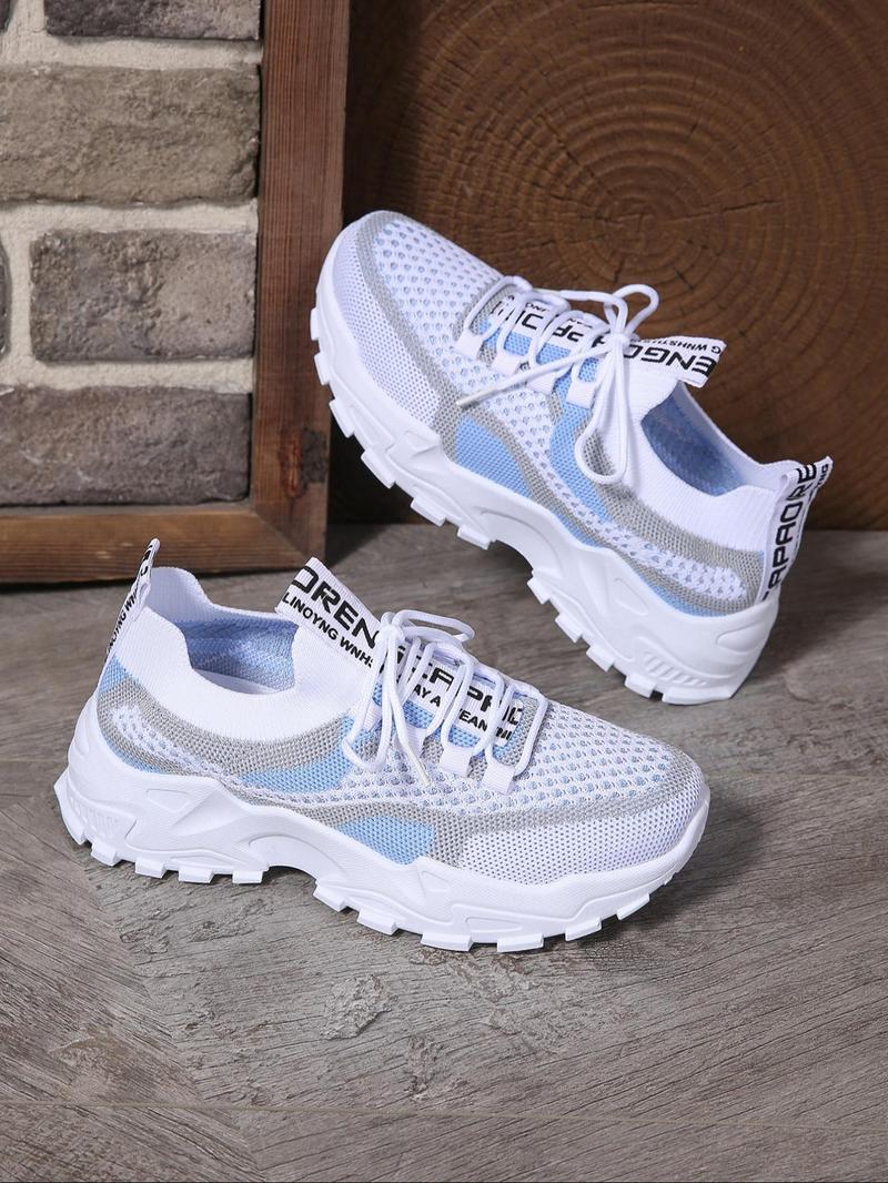 Product Introduction of Women's Fashionable Lace Up Low Top Sneakers, Casual Comfortable Breathable Sports Running Shoes, All-match Basic Shoes for Daily Wear 5