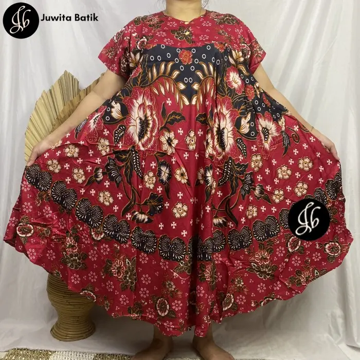 Juwita Batik - Daster Payung Jumbo LD 130 3XL Motif Melisa Klok Busui - Hijau, 3XL