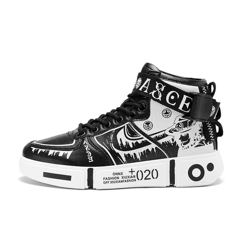 2023 New Fashion Parent-child Sports Shoes High Tops Anime One Piece Portgas · D · Ace Durable Comfortable Breathable Sneakers Size 29-44