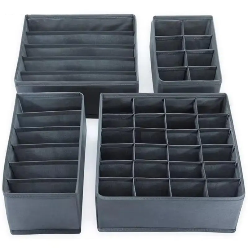 24 grids Foldable Underwear Bra Panties Clothes Sock Tudung Divider Storage Box Wardrobe Closet Drawer Organizer