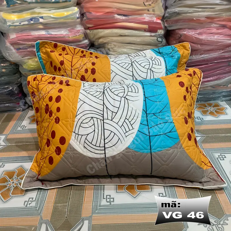 Vỏ gối trần bông dày dặn Bảo Đức Bedding 45x65cm mẫu 2 trần ếch xanh 6