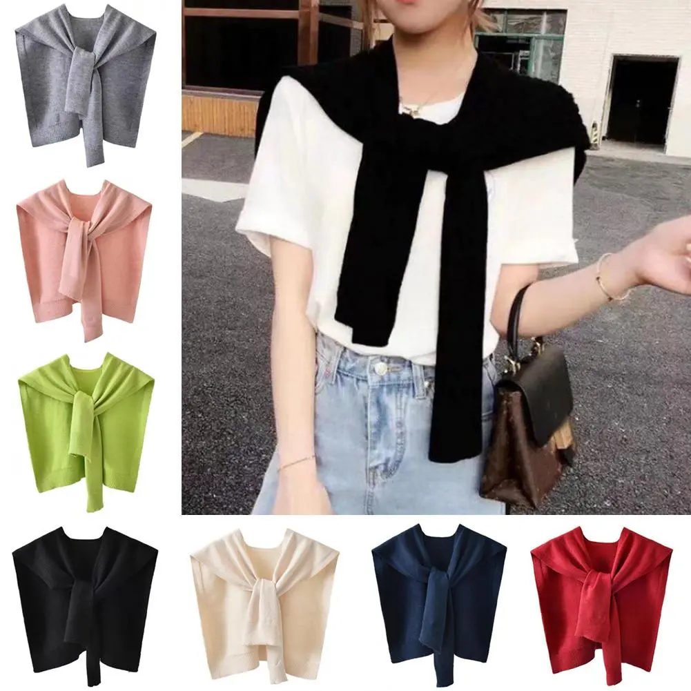 Áo Cardigan Mùa Hè, Có Vai Tháo Rời, Có Khăn Quàng Cổ Cổ Áo Giả Buộc Trước, S Và M0E7