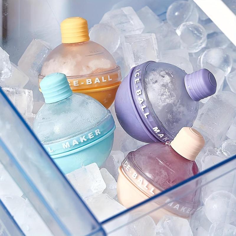 Silicone Ice Ball Maker, 4 Counts/set Round Ball Shaped Ice Ball Mold, Ice Ball Maker for Whiskey & Cocktail, Kitchen Accessories 2