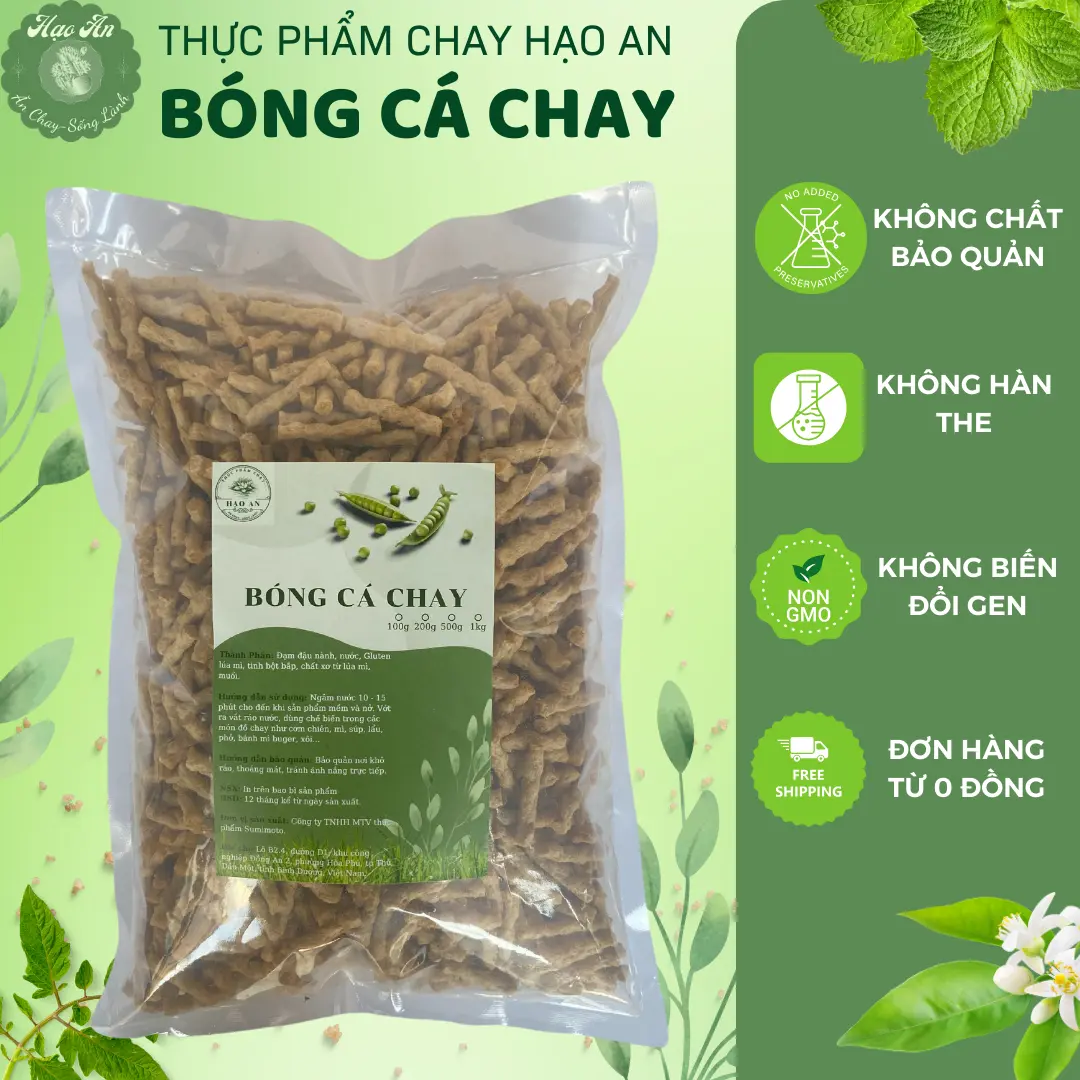 Bóng Cá Chay 1kg 500g, bóng cá thuần chay, đồ ăn chay dinh dưỡng ngon bổ - Thực Phẩm Chay Hạo An
