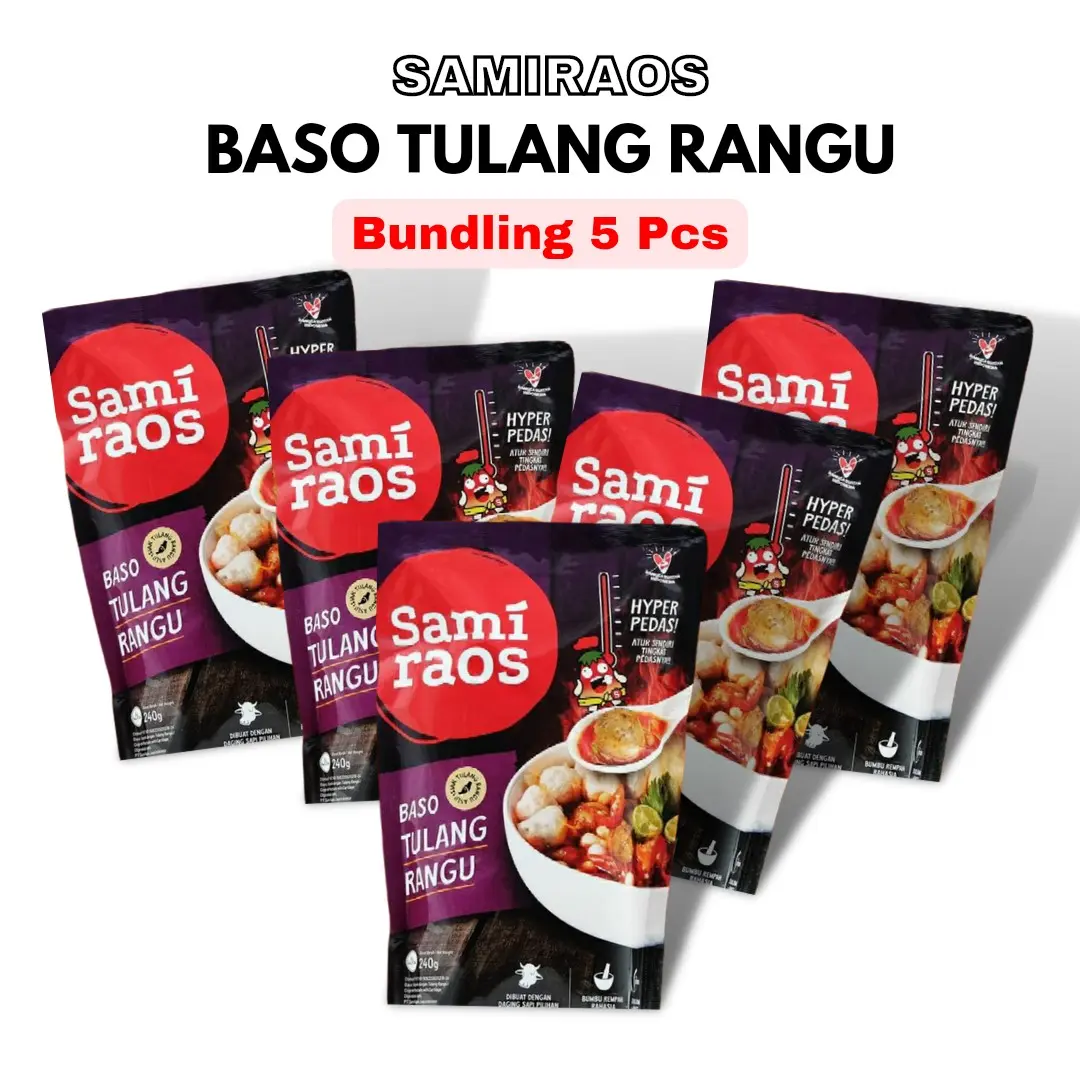 Samiraos Baso Tulang Rangu Sambal Geprek 5 Bungkus - Makanan Siap Saji - Food