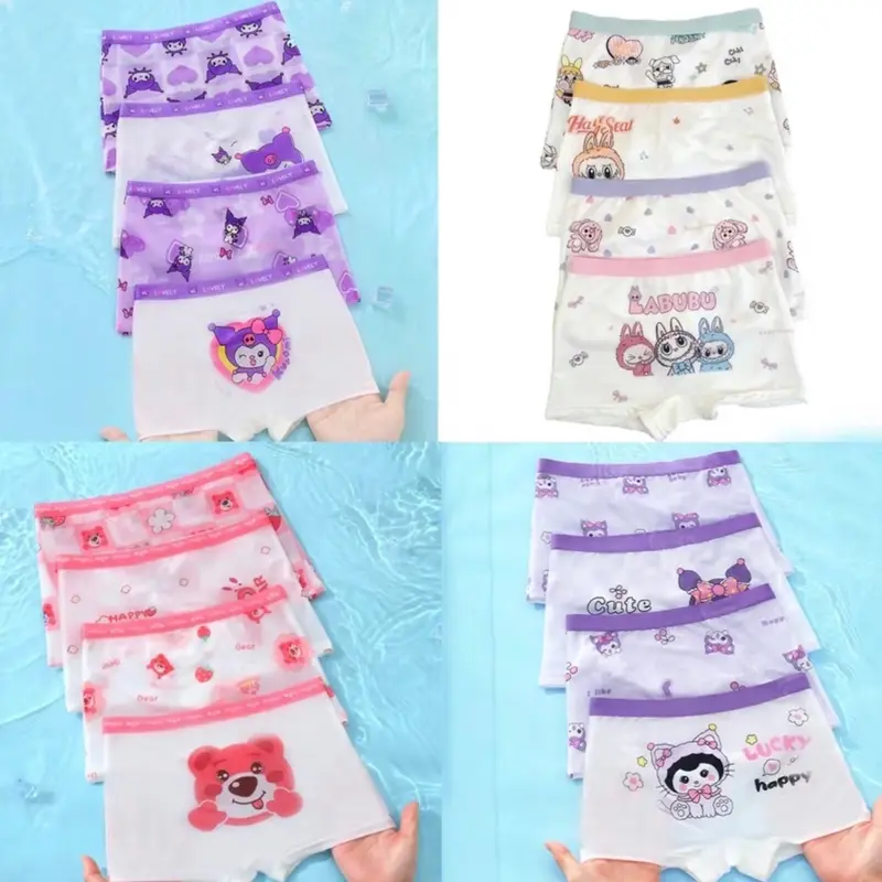 [ Bé tròn tăng size](9-40kg )Set 4 Quần koromi Gấu Dâu thông hơi cho bé gái xì chun baby 0