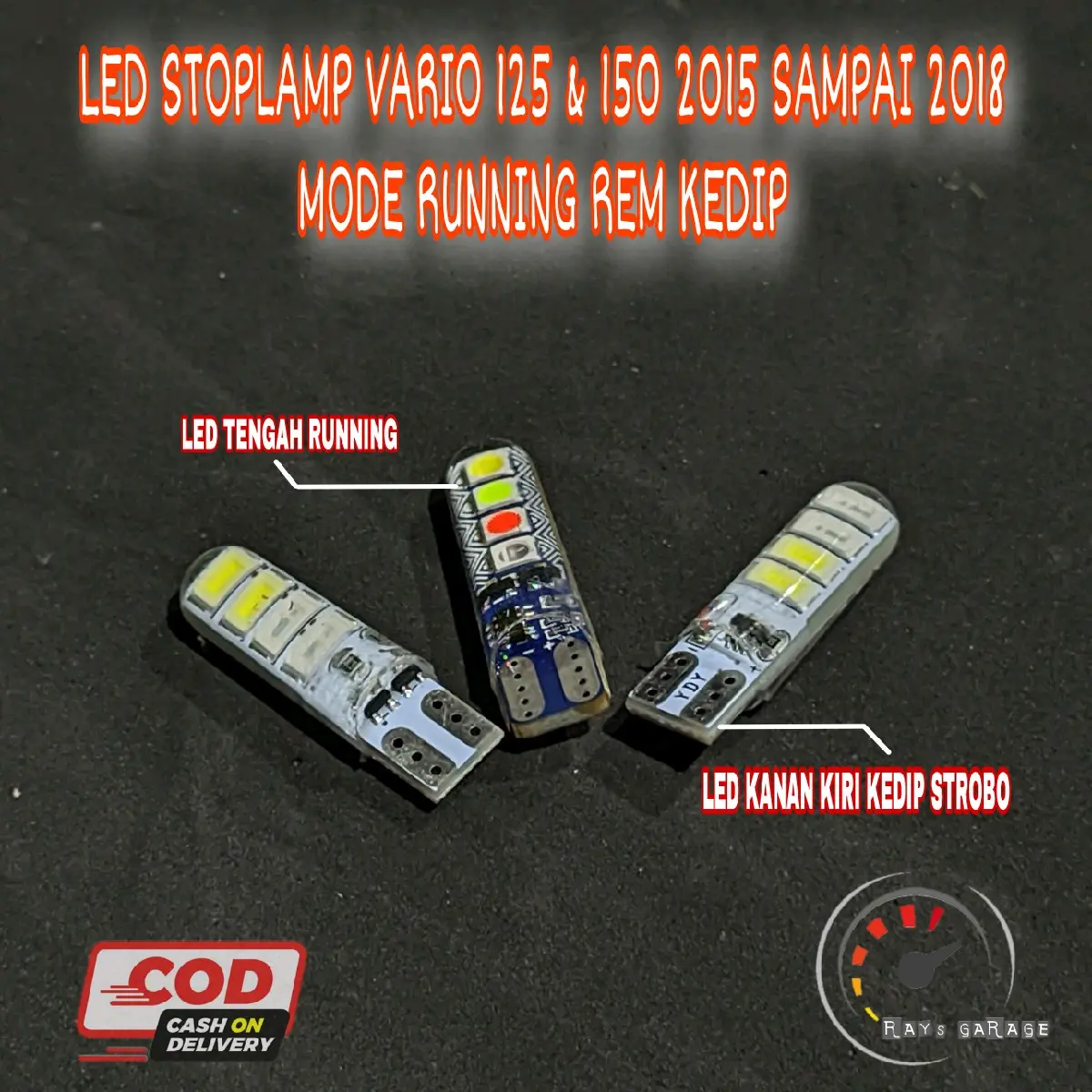 LAMPU STOPLAMP BELAKANG L3D STOP LAMP VARIO 125 & 150 2015 SAMPAI 2018 MODE RUNNING REM KEDIP TERANG Kendaraan vario Car