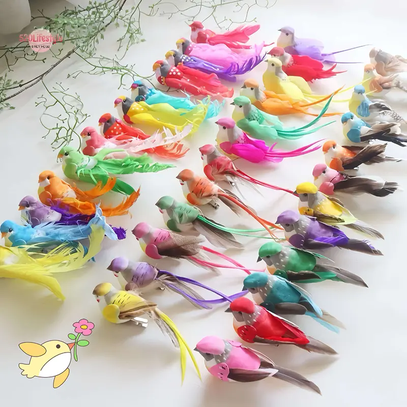 นกประดิษฐ์, สุ่ม, โฟมปลอม, โมเดลนกขนนกจำลอง, DIY, เหมาะสำหรับงานแต่งงาน, บ้านและสวน, ตกแต่งเครื่องประดับ