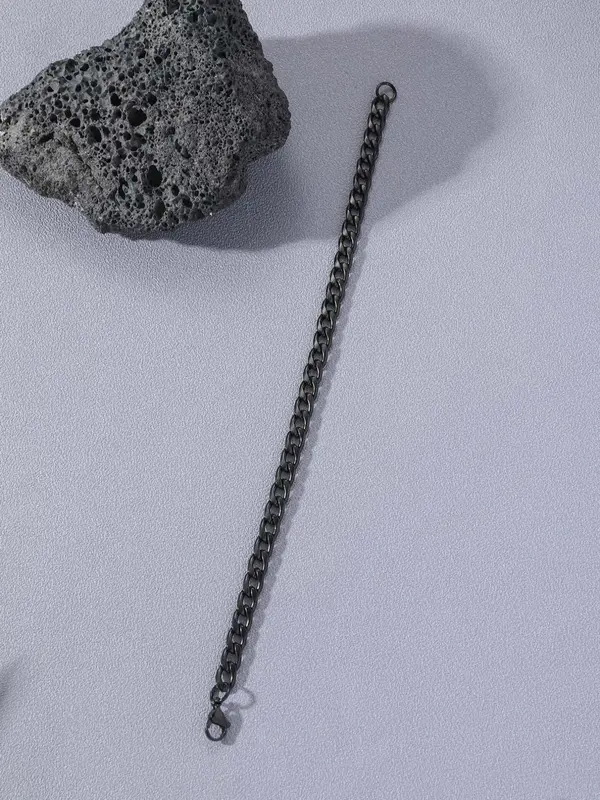Simple Plain Stainless Steel Link Bracelet, Casual All-match Jewelry for Men's Gift, Female Classic Fashion Accessories for Daily Wear 8