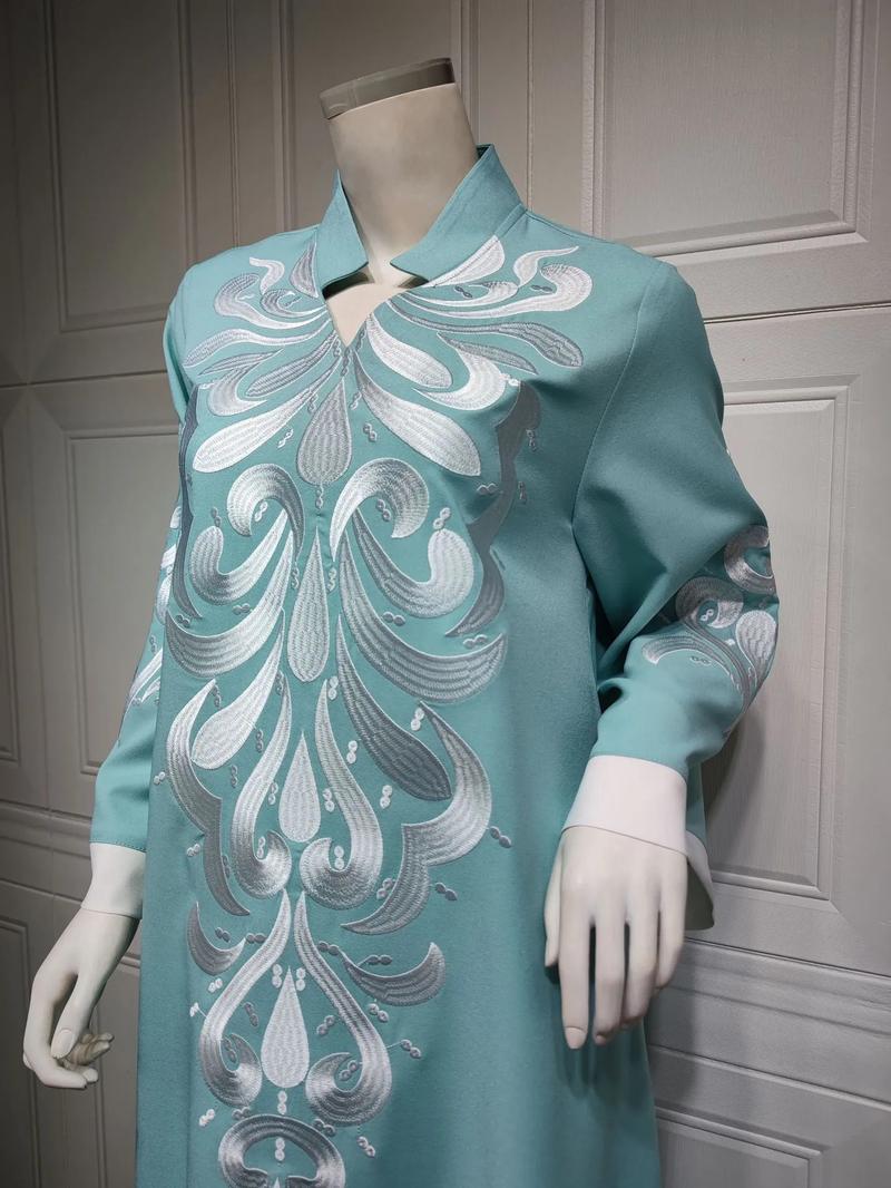 Product Introduction of Robe Muslim Abaya Dubai Embroidered Kebaya Dress Long Sleeve Gowns Moroccan Kaftan Islam Oman Qatar Ladies Dresses 30