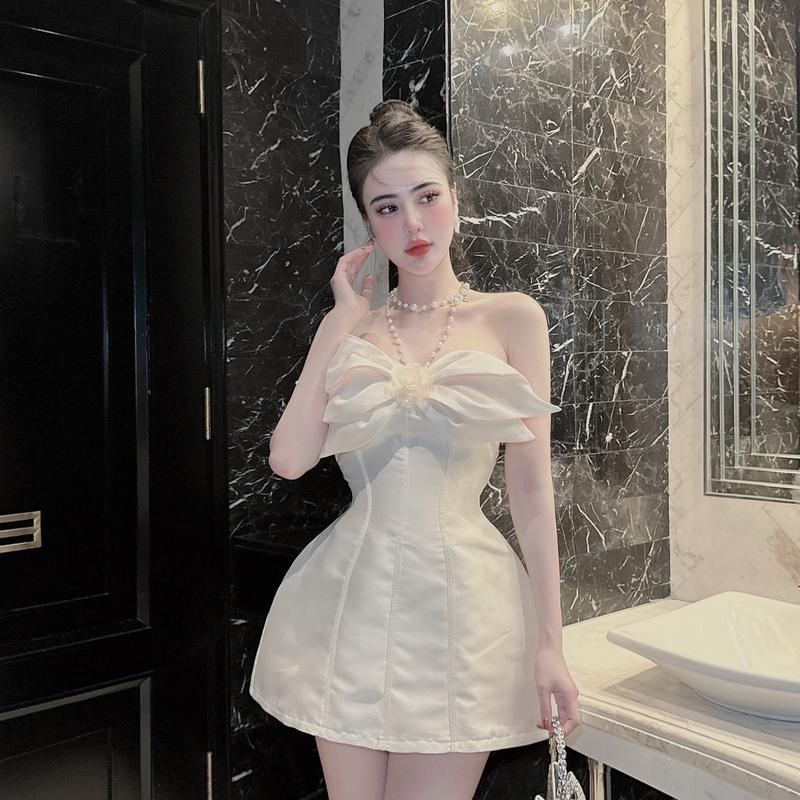 Váy tacta - Váy dáng A ko có quần / dưới m65 hãy đặt ạ (PT-) Nữ Women Kem