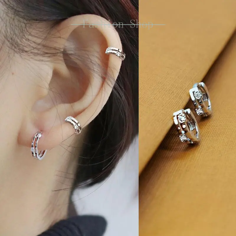 New Ear Bone Stud for Women, Pure Silver, 2024 Super Shiny High-End Small Ear Cuff, Ear Bone Ring, Ear Jewelry, Ear Studs, Earrings