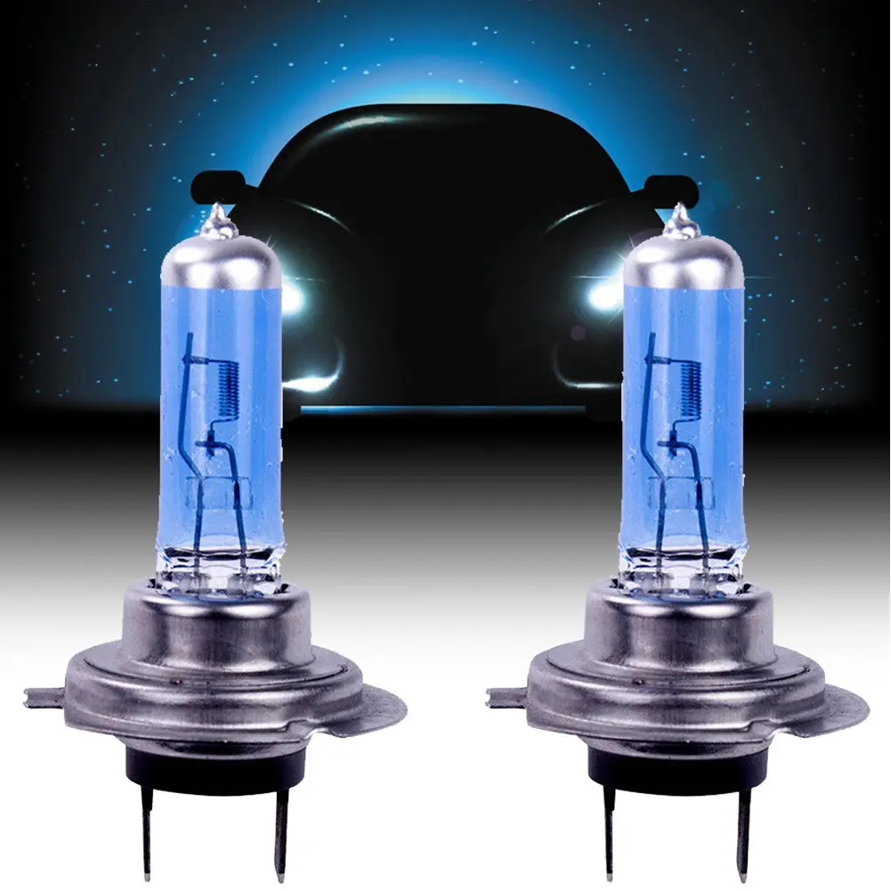2Pcs H7 100W 12V Super Bright White Fog Lights Halogen Bulb High Power Car Headlights Lamp Car Light Source Parking