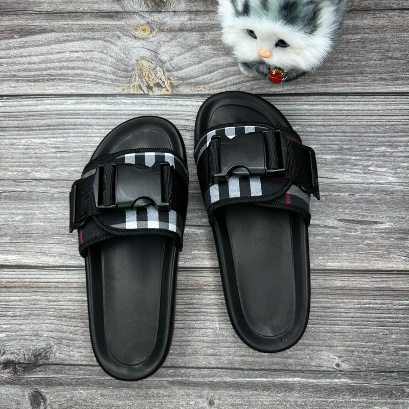 DéP quai dán khóa bấm màu kẻ sọc, đế cao su đúc nguyên khối tăng chiều cao 3cm, size 36-42 cho nam và nữ - Slipper Đế Bằng dé p dép lào 0