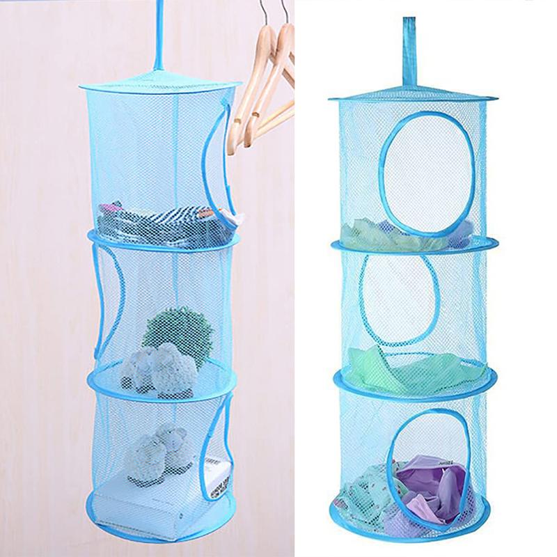 Product Introduction of 1 pcs Storage Hanging Basket (3 tiers),Home Organizers Multi-compartment Wall-mounted Drying Rack Storage Basket for Dolls, Underwear, etc. Drying, Space-saving Storage Hanging Bag 8