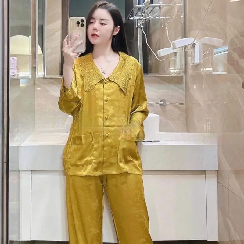 Bộ ngủ 33 lụa gấm xinh mặc nhà, đồ ngủ QCCC 3
