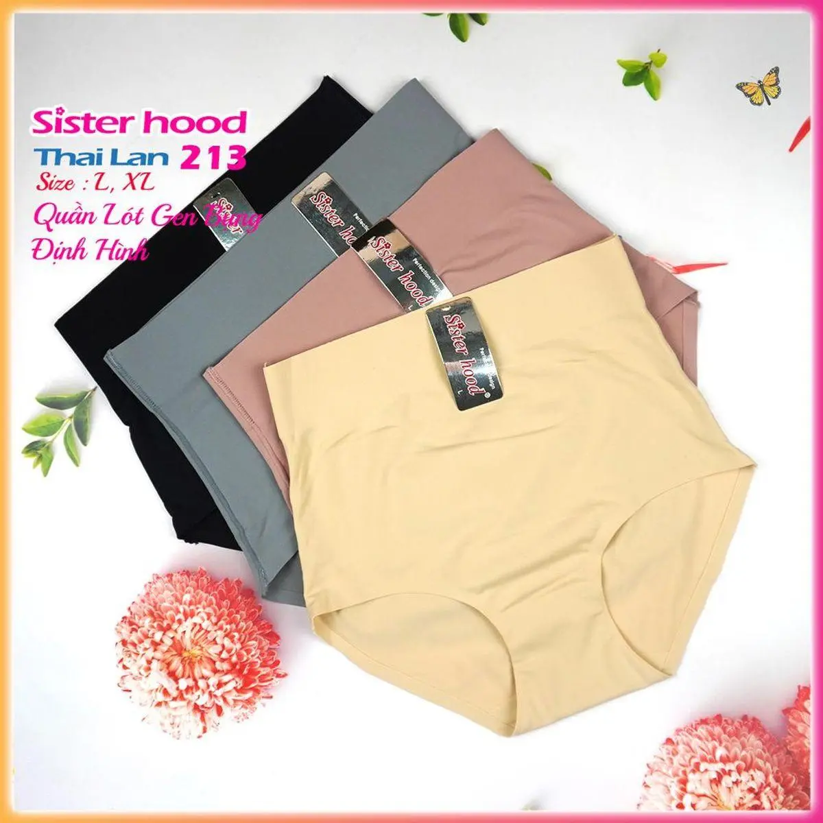 Quần Gen Bụng Định Hình Su Đúc Thái Lan SISTER HOOD 213 Chíp Cạp Cao Qua Rốn Không Viền May Ôm Mông - Hàng Nhập Khẩu - Mỹ Châu Shop