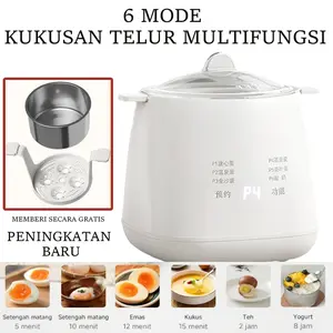 Kukusan Telur Multifungsi 6 Mode Pengukus Telur 7 Mode Penjadwalan 24 Jam Layar Digital Stainless Steel 304 Food Grade 800ml