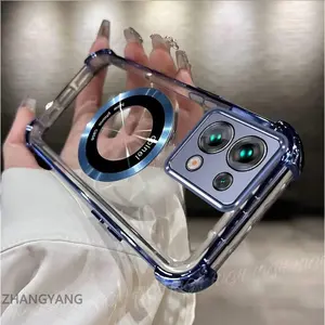 Casing Transparan Airbag Anti Guncangan Untuk Redmi Note 13 4G Case Redmi Note13 TPU Soft Silikon Empat Sudut Shockproof Phone Cover Magnetic Penutup Telepon