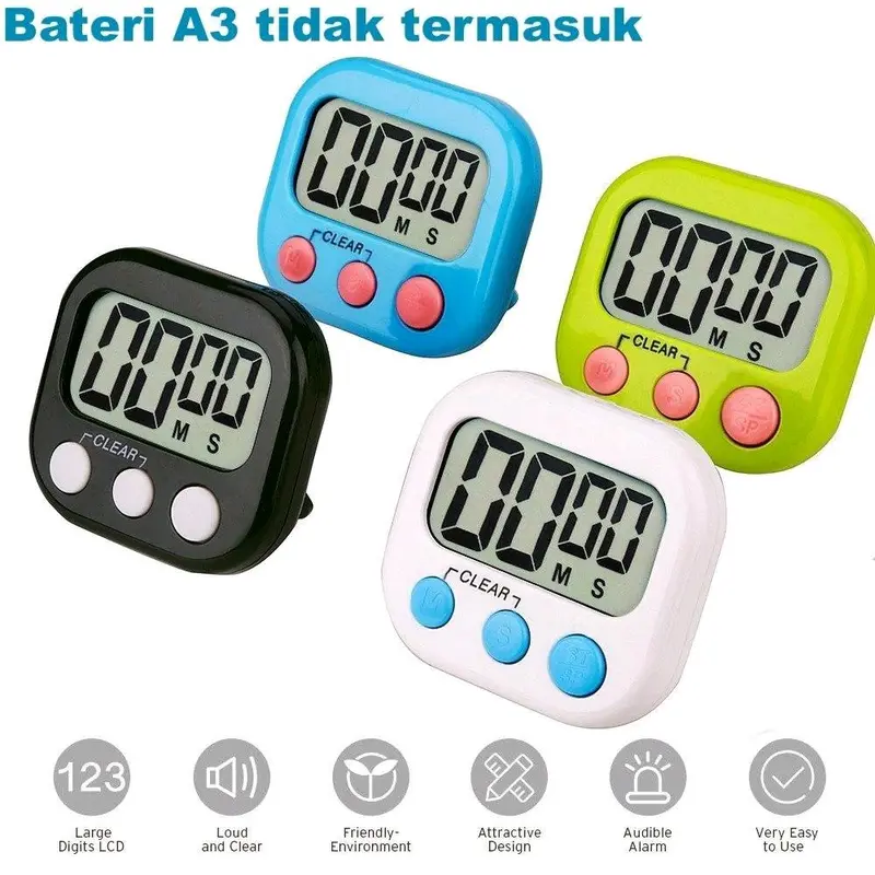 Digital Timer Pengatur Waktu Alarm Masak Stopwatch Kitchen Magnet 2