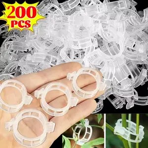 50/100/200PCS Klip Penyangga Tanaman Plastik Yang Dapat Digunakan Kembali, Pengikat Tanaman Merambat, Penyambung, Penahan, Sayuran, Tomat, Alat Perambat, Perlengkapan Taman