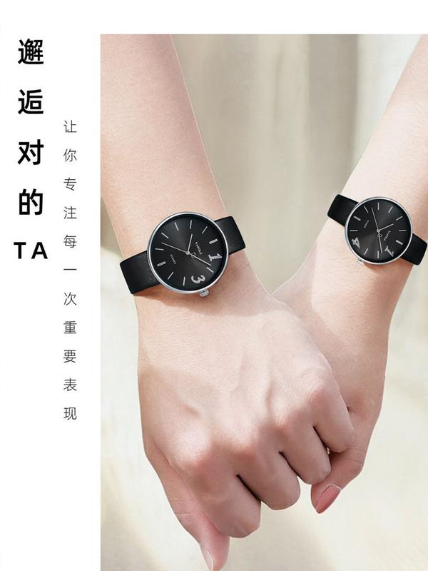 Product Introduction of นาฬิกาคู่รัก มาใหม่ คู่ 1314 ชายและหญิง กันน้ำ นาฬิกาเรียบง่าย นาฬิกาควอทซ์ เหมาะสำหรับนักเรียน 2