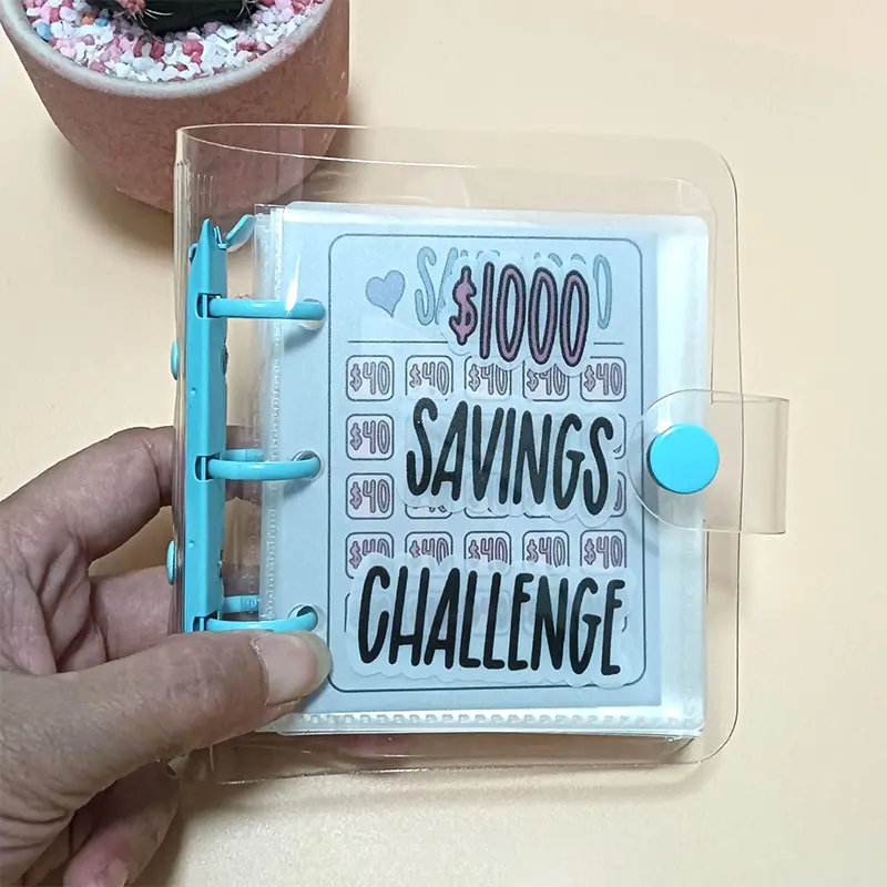 Sách Thử Thách Tiết Kiệm, Sổ Đóng Tiền, Cầm Tay Mini, Tiết Kiệm £ 1000, Sổ Tay Lá Rời, Sách Lưu Trữ Ngân Sách Tiền Mặt 5