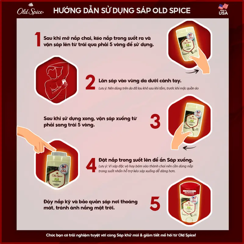 Sáp lăn khử mùi Oldspice Captain 73g - New Look 2023 Khử Mùi Hôi 7