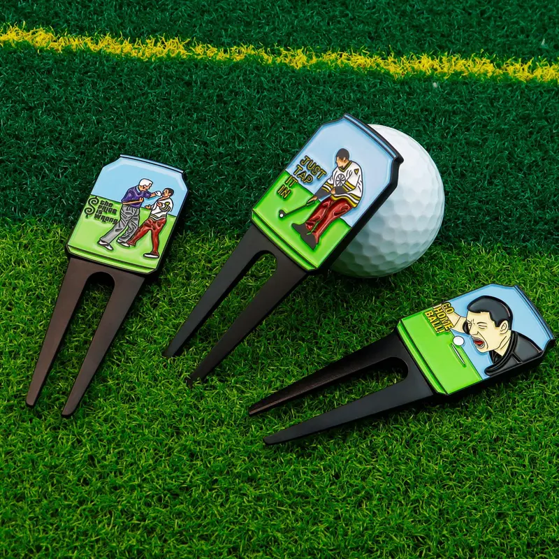 Funny Golf Divot Repair Tool, 4 Counts/set Golf Accessories for Men, Golf Enthusiast Gift, Great Gift for Golf Lovers 6